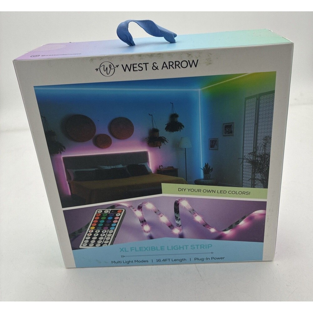 West & Arrow XL Flexible Light Strip 16.4FT . 20 Colors Remote Included.